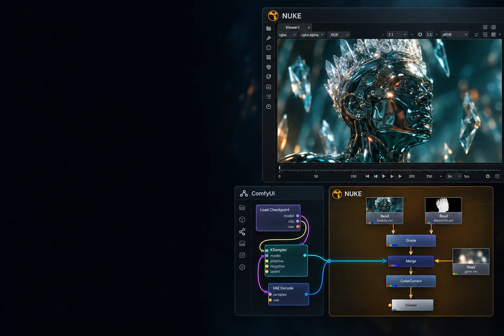 Generative AI Workflows for Visual Effects: Integrating ComfyUI with Nuke