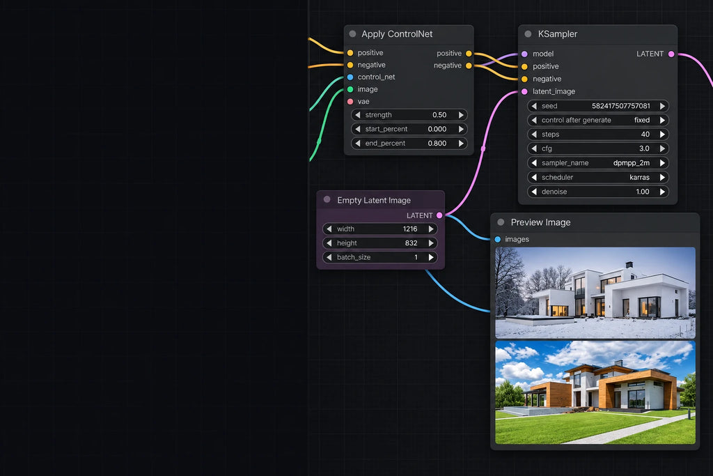 ComfyUI Professional Course for VFX with Victor Perez: 10 classes plus a bonus, nearly 18 hours on demand, with workflow and image examples.